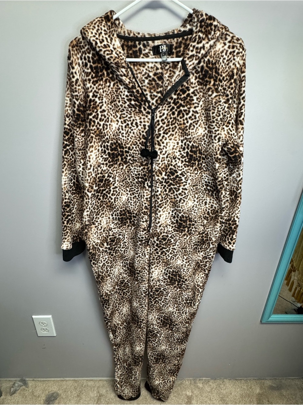 Leopard Print Hooded Women’s Fleece Onesie